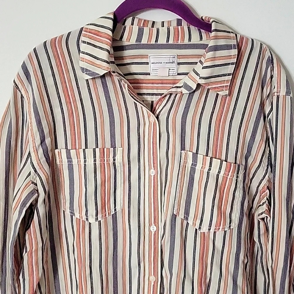 Melrose And Market Striped Dress Shirt - Picture 2 of 6